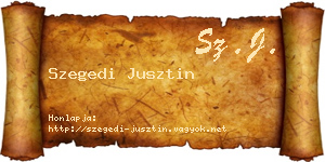 Szegedi Jusztin névjegykártya